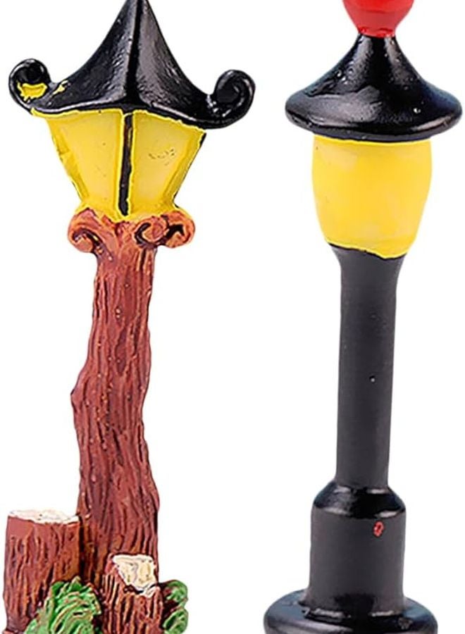 Milisten Mini Street Light Ornaments 2Pcs Simulated Lamp Posts For Dollhouse Random Style - Image 1